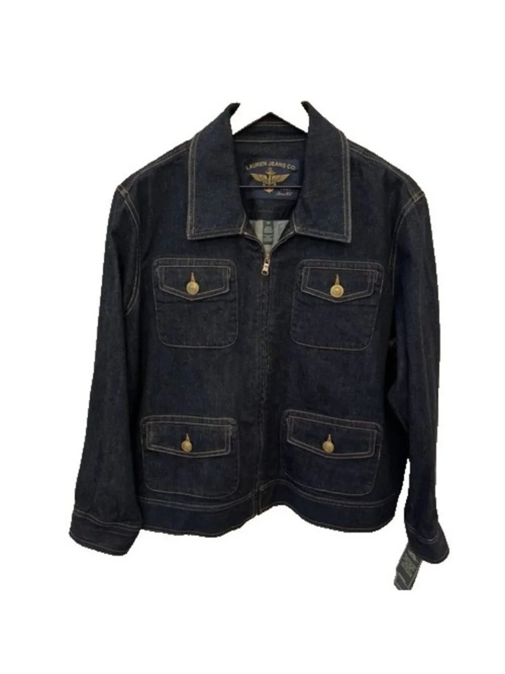 LRL Ralph Lauren Jeans Co Nolita Denim Jacket Women’s 2X Nautical Military NWT - Picture 1 of 2